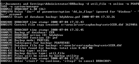 SAP ERP - резервное копирование через BR*Tools