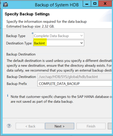 SAP HANA - интеграция Arcserve и BACKINT